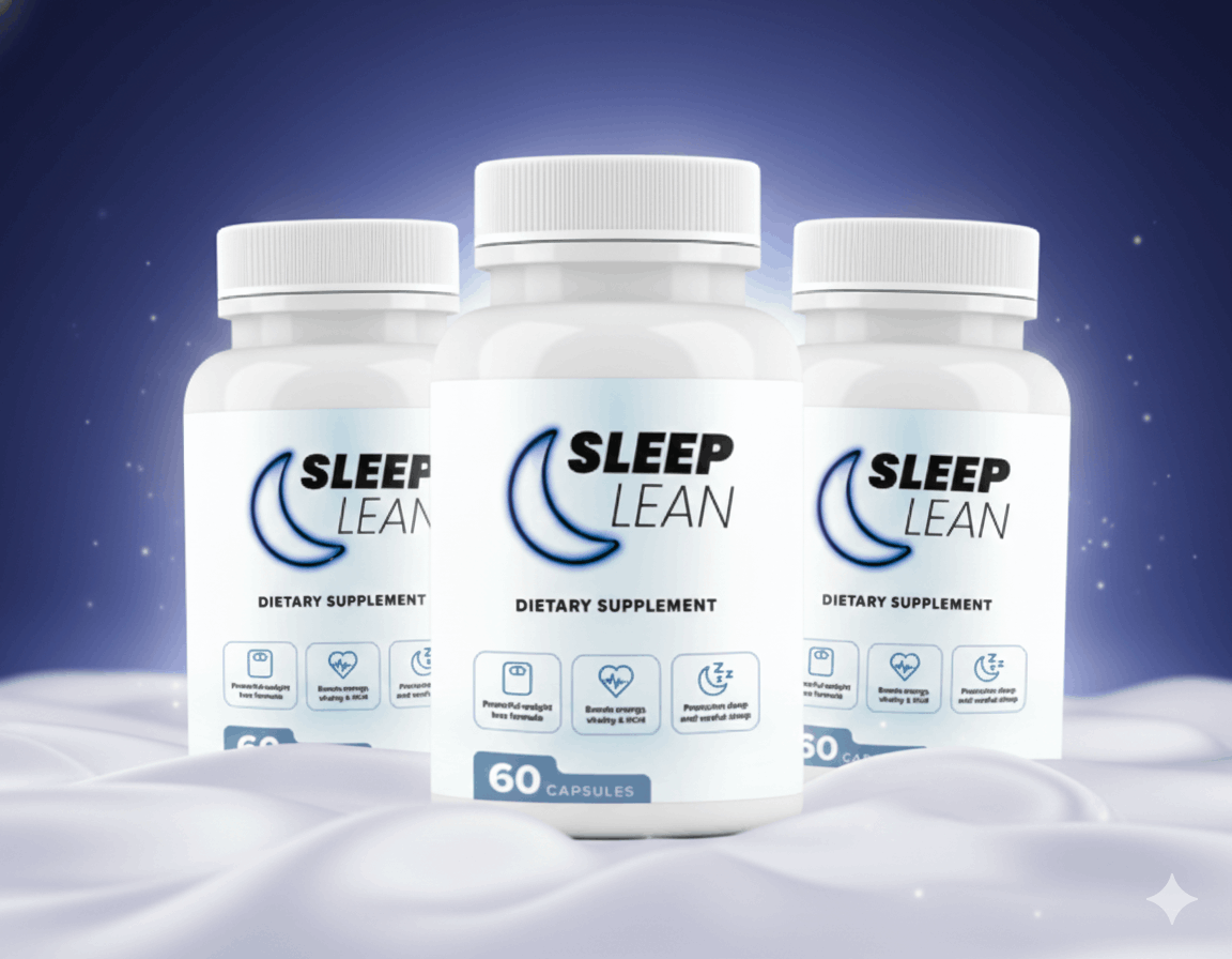 SleepLean dietary supplement bottle for nighttime wellness support